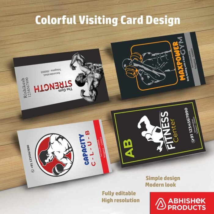 Visiting Card Design Files For Garments, Gym, Ladies Gym, Hardware, Tiles, Tiles & Hardware, Waterproofing, Bricks, Paints, (5)
