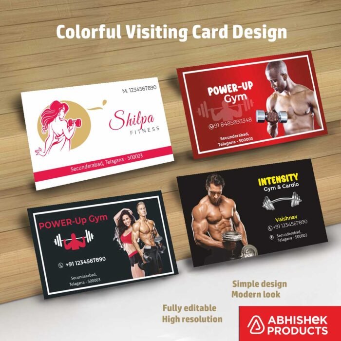 Visiting Card Design Files For Garments, Gym, Ladies Gym, Hardware, Tiles, Tiles & Hardware, Waterproofing, Bricks, Paints, (7)