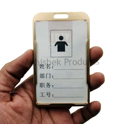 gold METAL ID CARD HOLDER Aluminium ID CARD BADGE TAG HOLDER 6 removebg