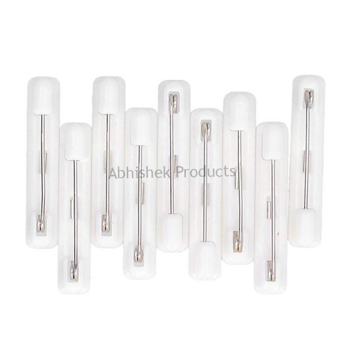 white palstic badge pins 4