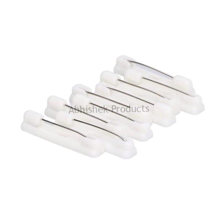 white palstic badge pins 5